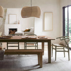 Abat-jour suspendu en rotin naturel