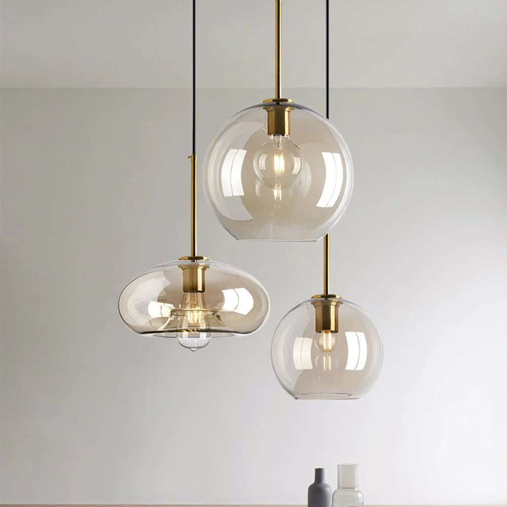 Suspension moderne en verre pour salon