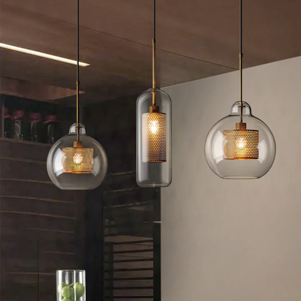 Suspension moderne en verre Chiswick