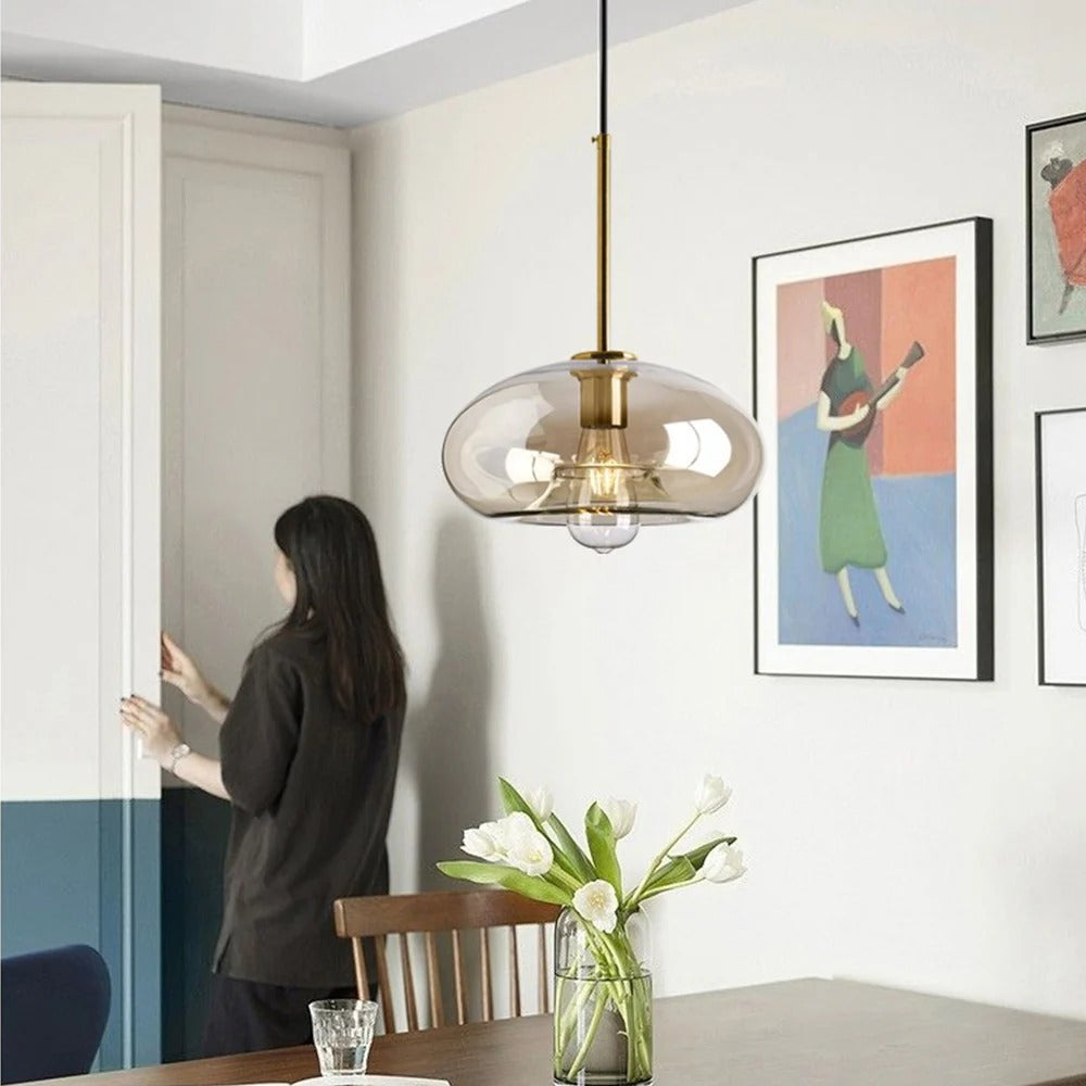 Suspension moderne en verre pour salon