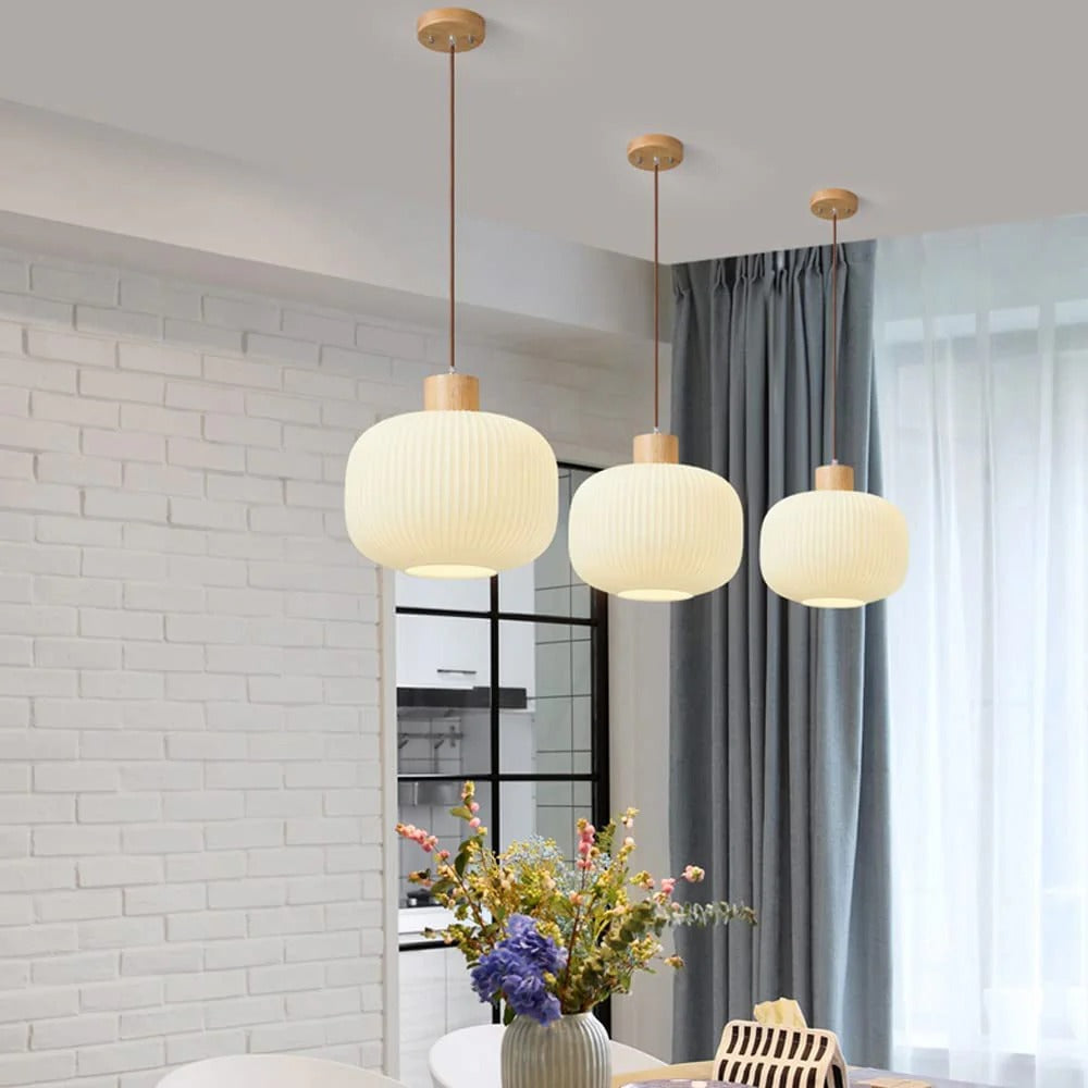 Suspension vintage en verre de lanterne