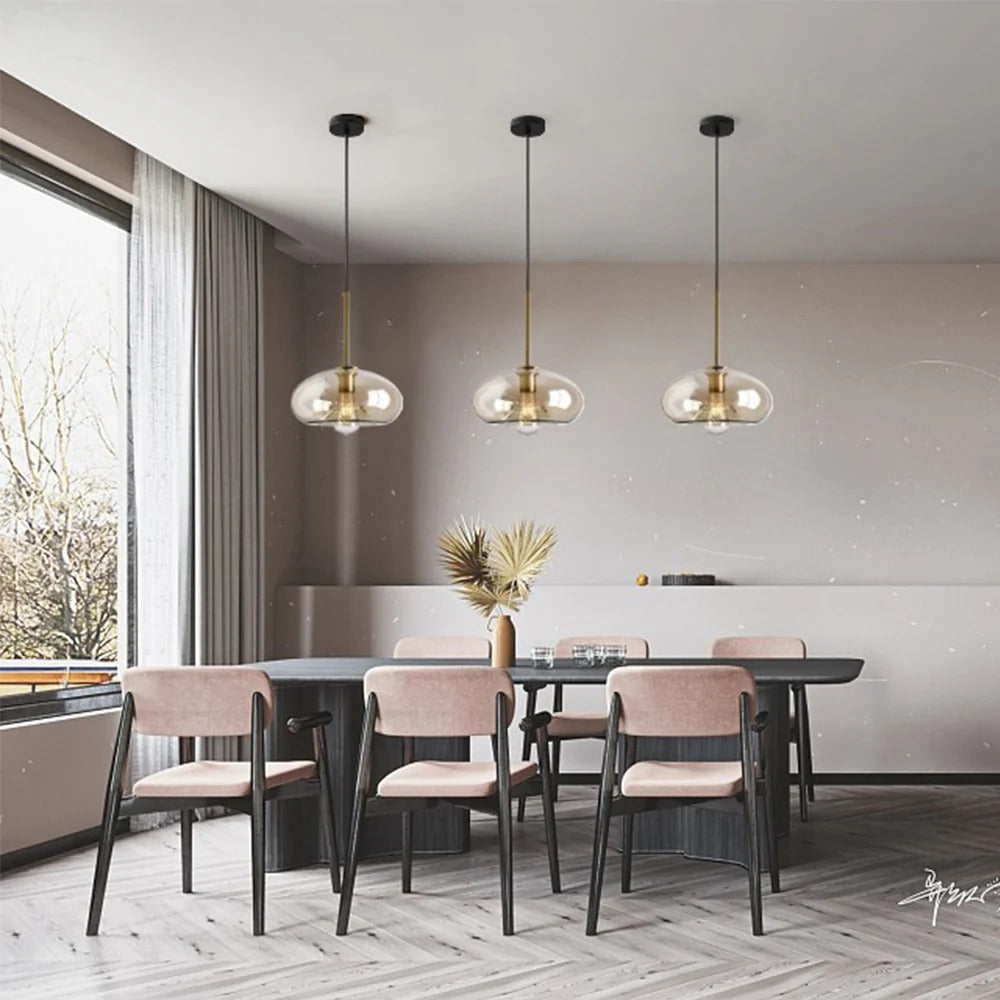 Suspension moderne en verre pour salon