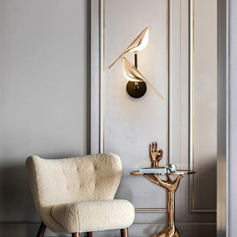 Applique murale moderne Led Golden Bird pour couloir