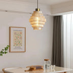 Suspension en verre et laiton en forme de bouteille