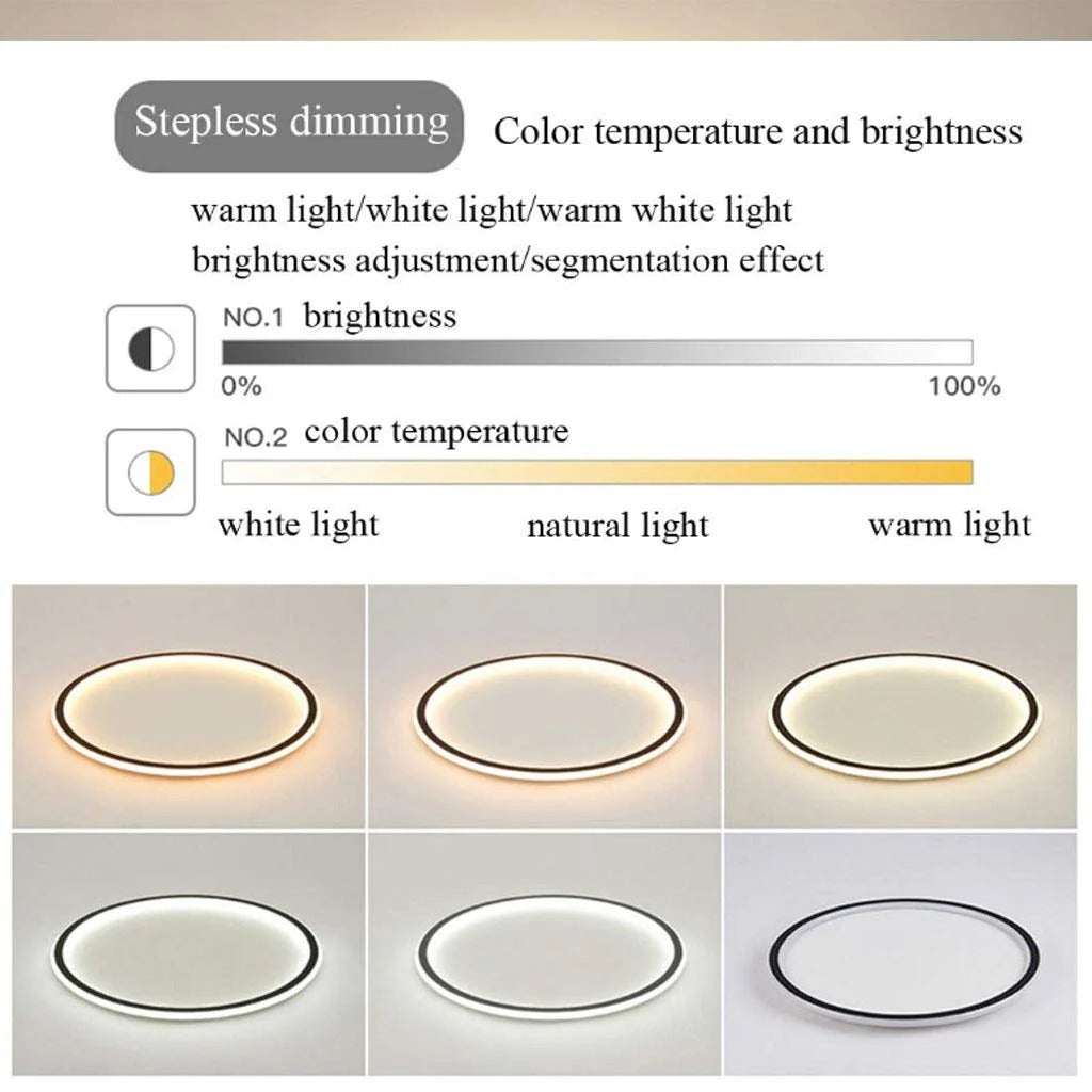 Plafonnier rond minimaliste ultrafin et réglable