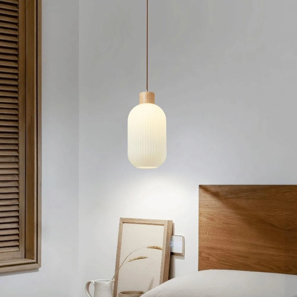 Suspension vintage en verre de lanterne