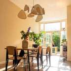 Suspension de cuisine moderne en rotin de forme irrégulière