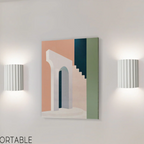 Applique murale moderne en résine en demi-cercle pour salon