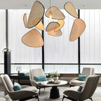 Suspension de cuisine moderne en rotin de forme irrégulière