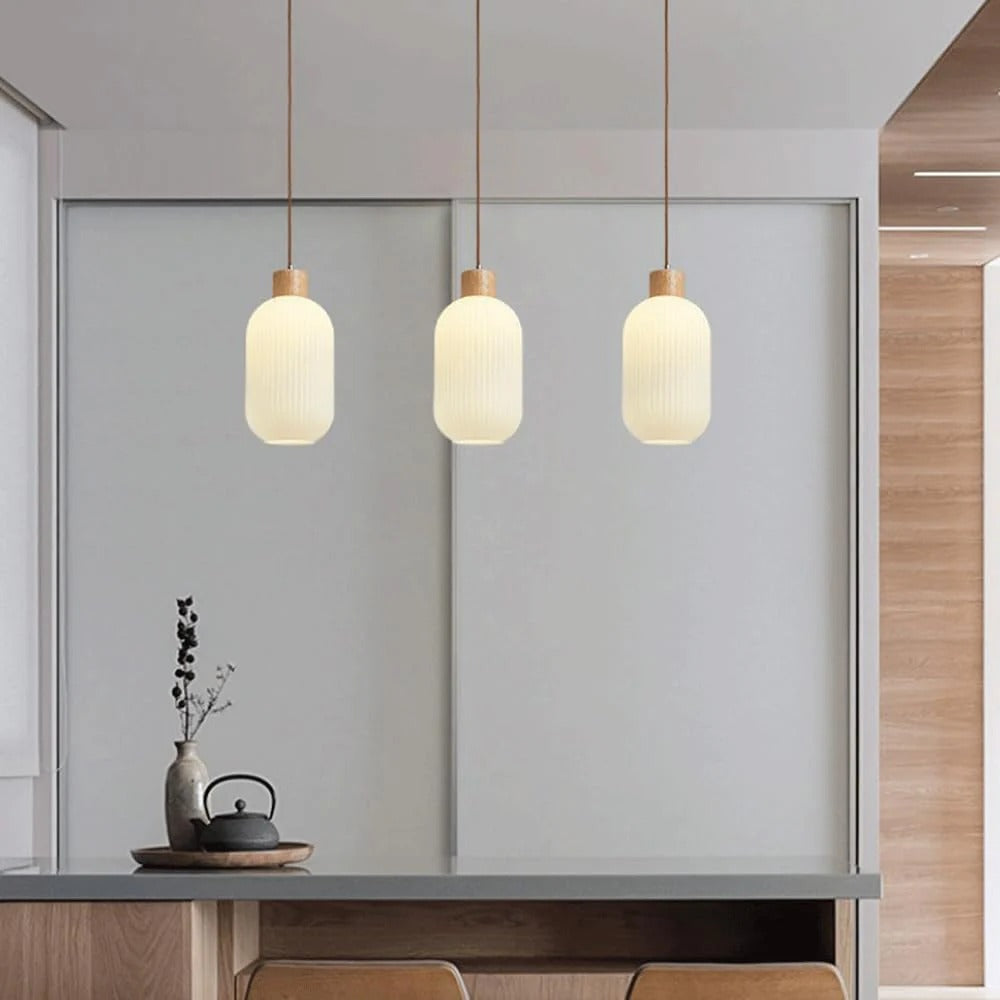 Suspension vintage en verre de lanterne