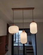 Suspension vintage en verre de lanterne