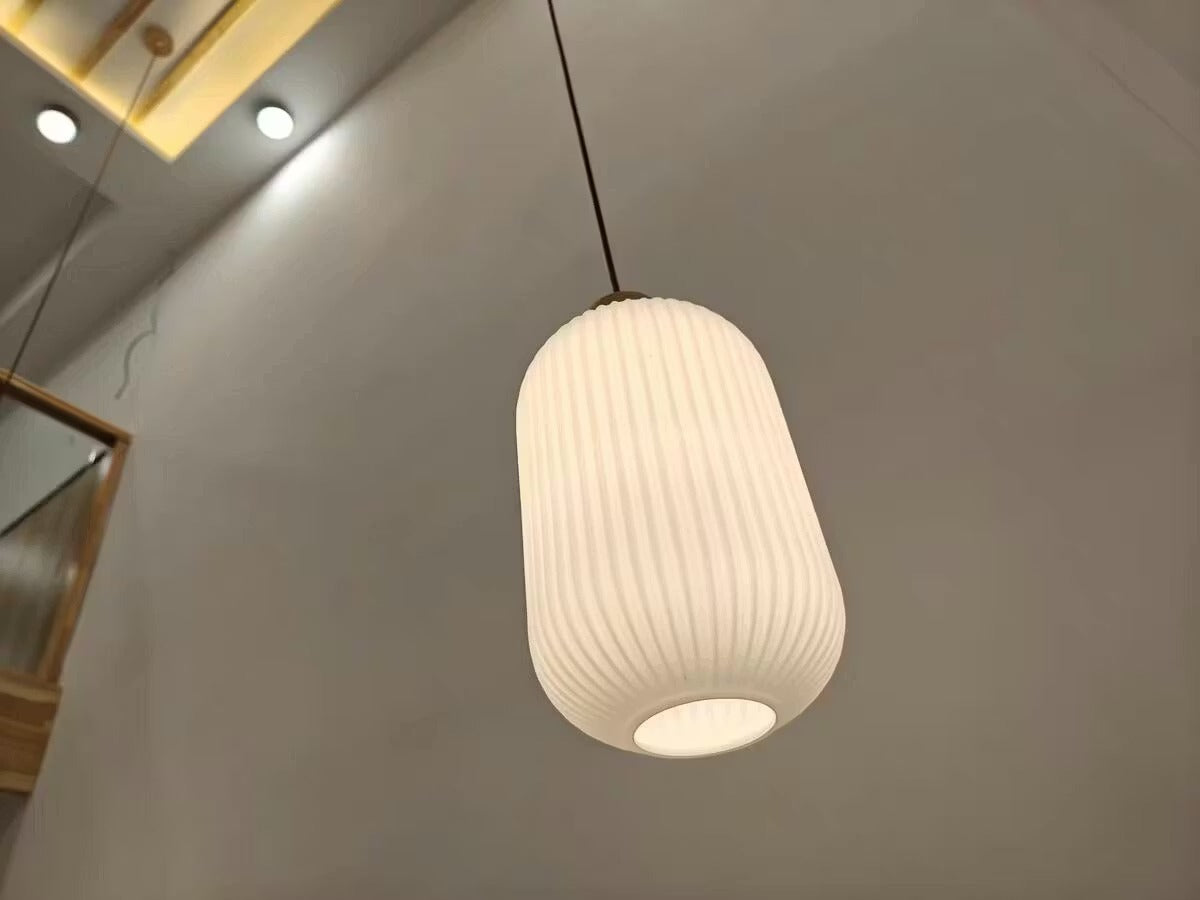 Suspension vintage en verre de lanterne