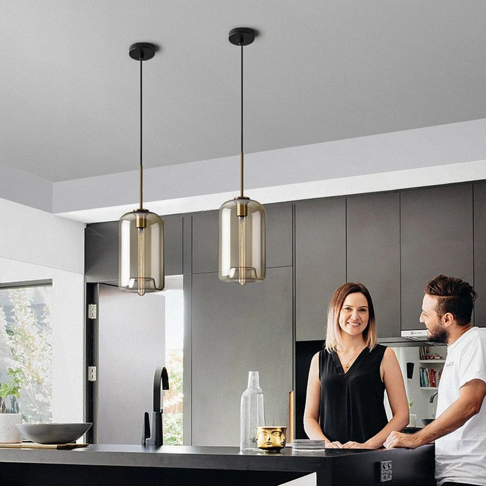 Suspension moderne en verre pour salon