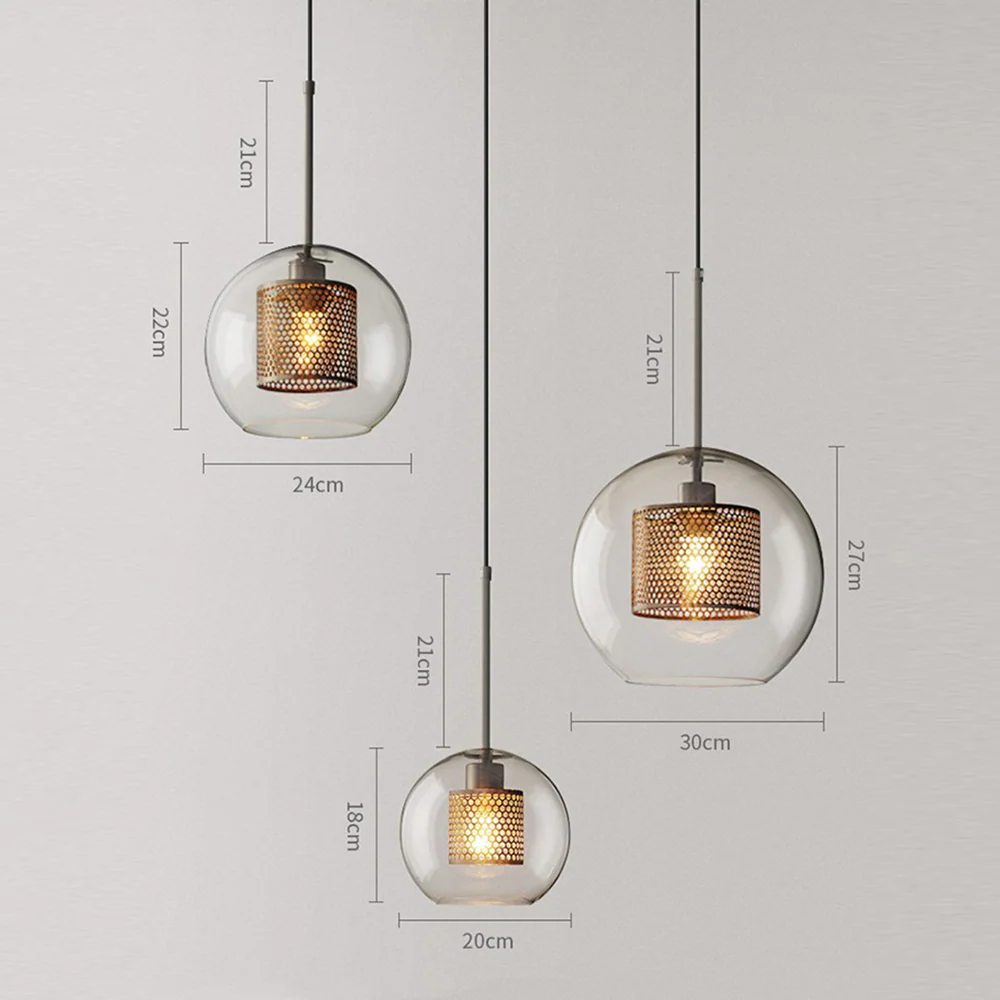 Suspension moderne en verre Chiswick