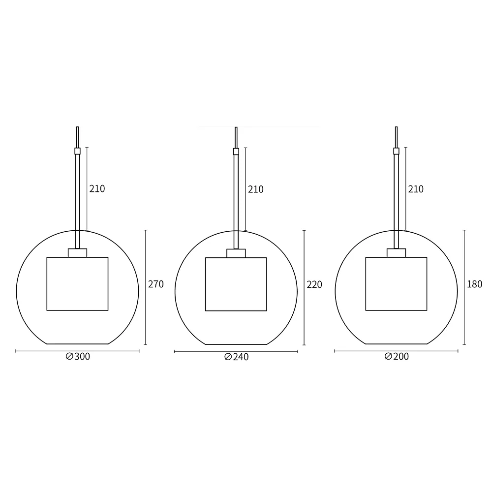 Suspension moderne en verre Chiswick