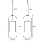 Suspension moderne en verre Chiswick